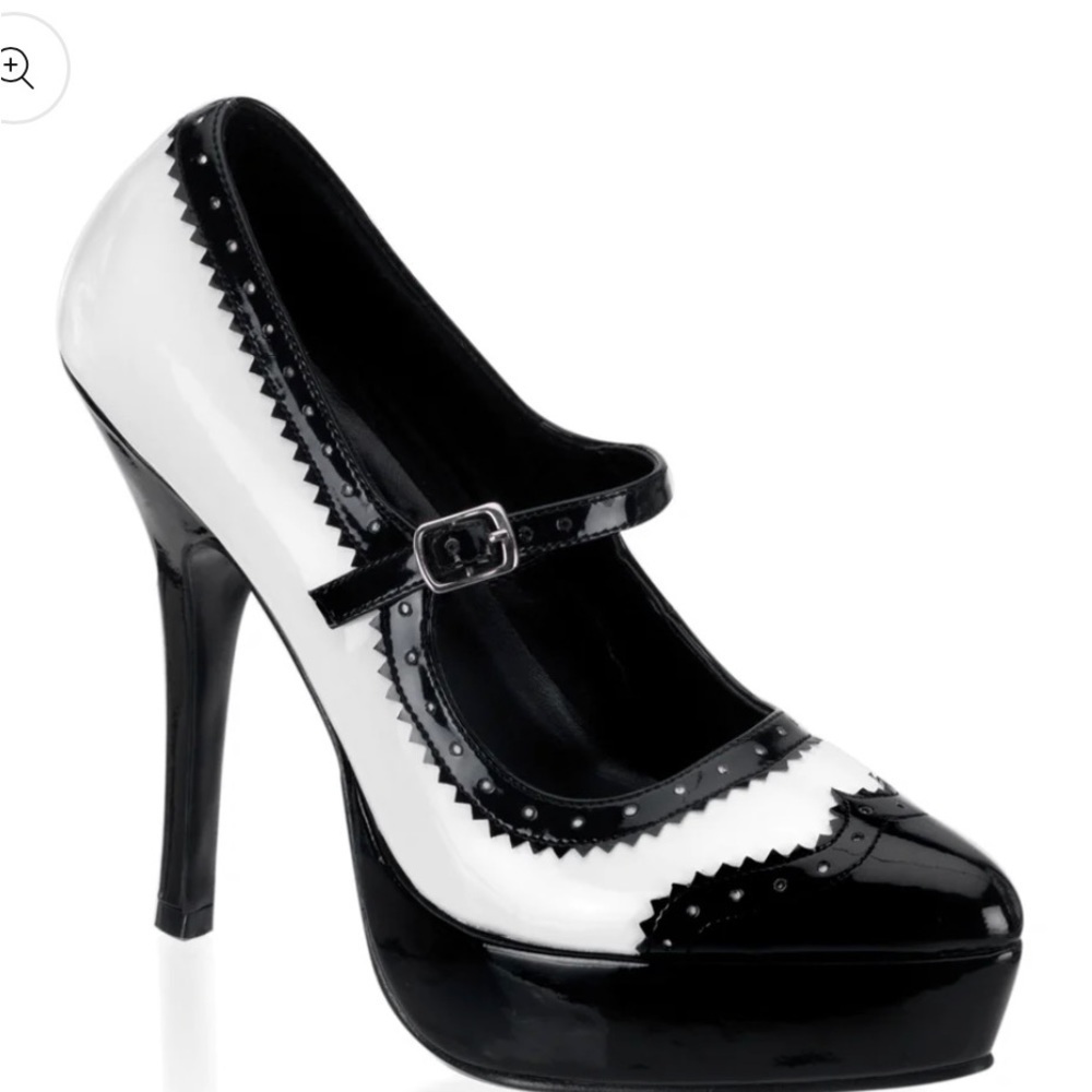 Devious Black & Whit Platform Heels (never worn)